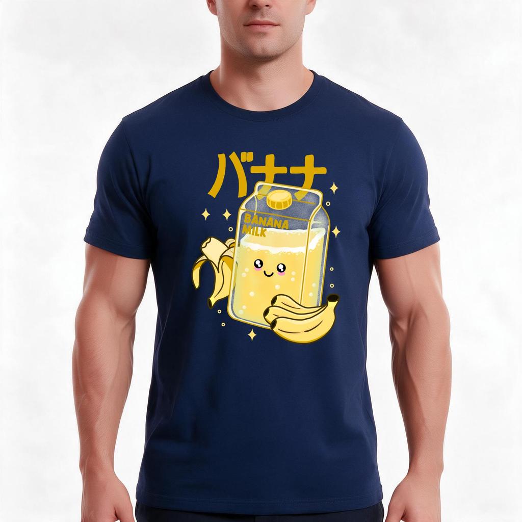 Kawaii Banana Milk Tshirt Summer Casual Cotton Tee Oversized Streetwear Tops Vintage Graphic Print Loose Fit Short Sleeve