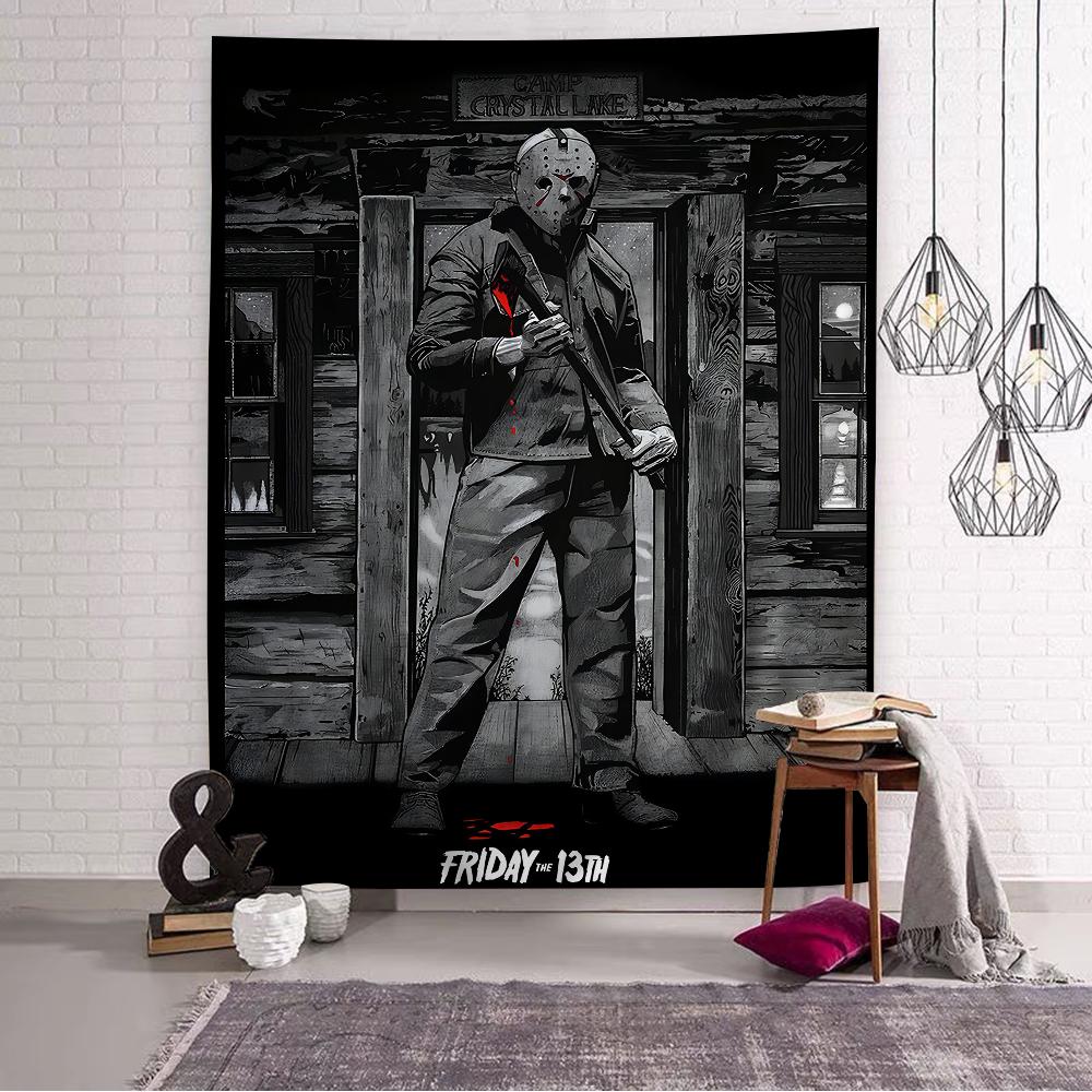 Friday the 13th DIY Wall Tapestry Hippie Flower Wall Carpets Dorm Decor Wall Art Decor