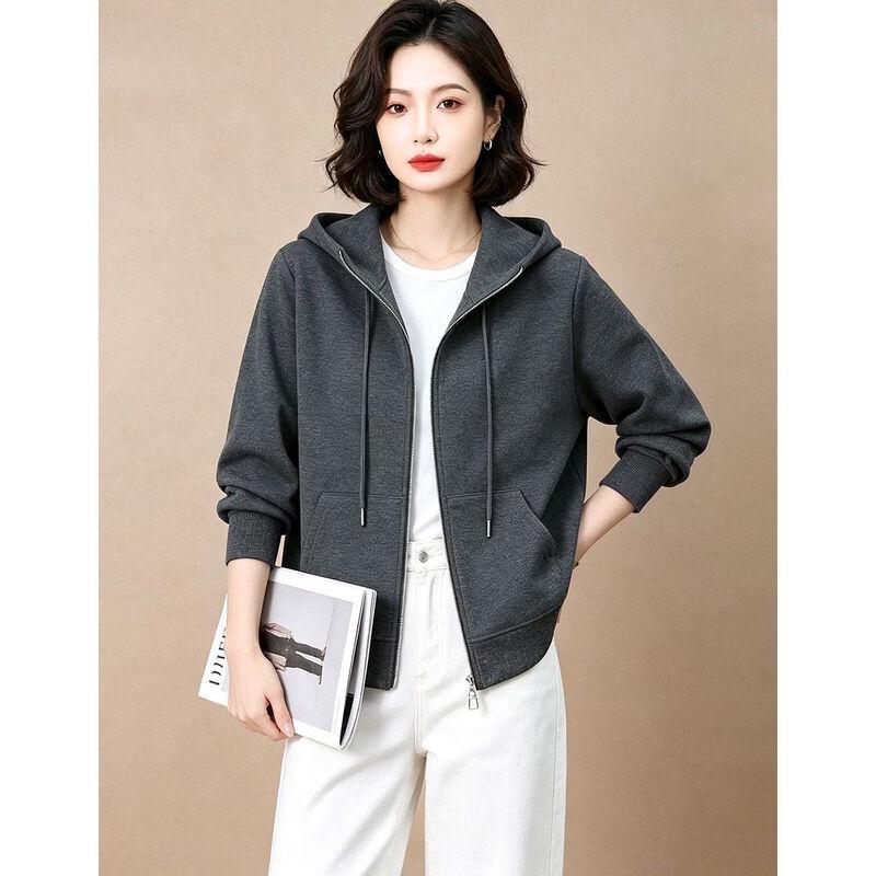 EST+II Korean-Style Casual Hooded Zipper Jacket