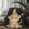 1pc Soft Flannel Blanket with Cute Lion Face - All-Season Cozy Throw, Machine Washable Gift for Home, Office, or Travel - Perfec