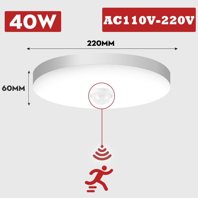 Motion Sensor PIR LED Ceiling Lamp 110V 220V Corridor Bedroom Toilet Light Human Body Induction