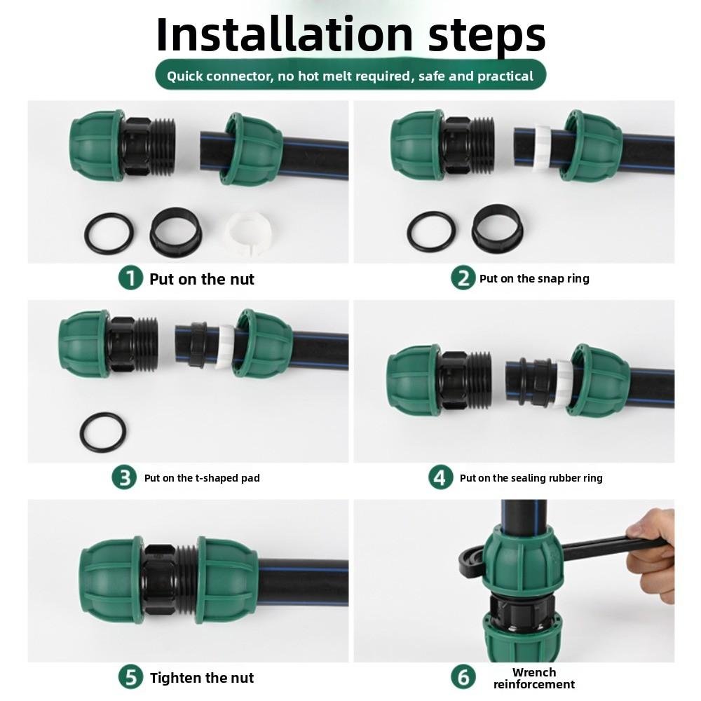 1/2 "-1.5" Male Thread To 20-53mm PE Straight Quick Connector Watering Irrigation System Water PE PVC Tube Conversion Coupling