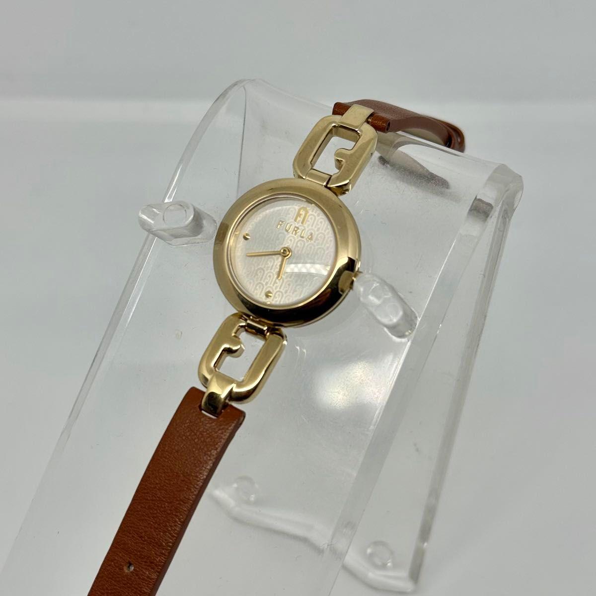 Used FURLA Arco Chain Women s Watch WW00015003L2 Quartz Silver Leather