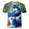 2024 Summer New 3D Digital Printed Fox Pattern Series Short Sleeve, Casual Fashion Trendy T-shirt
