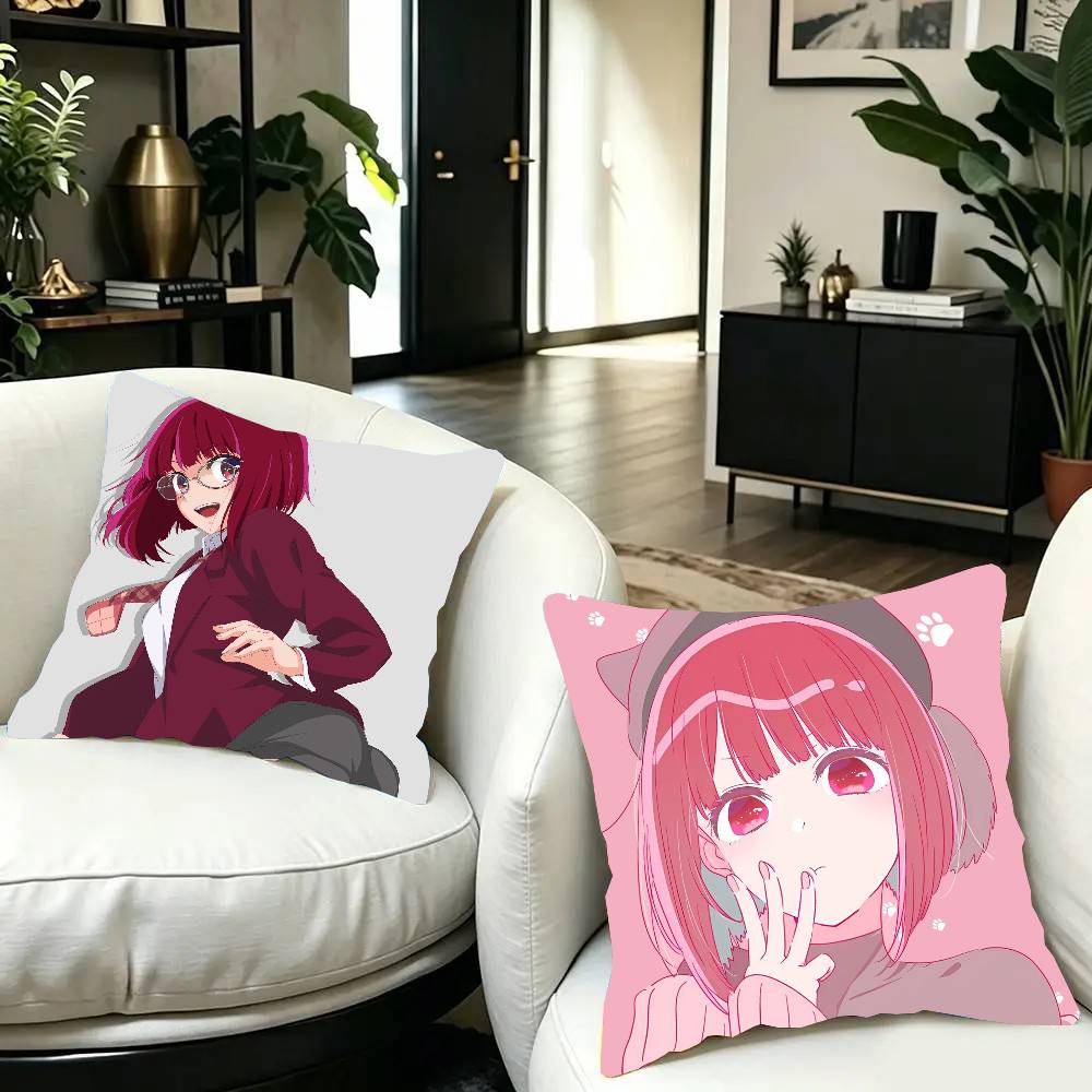 Arima Kana Anime OSHI NO KO Pillow Case Fashion Square Pillowcase Bedroom Sofa Room Ins Decoration Leisure