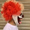 Colorful Hair Clown Costume Mask Toothy Tongue Out Ghost Festive Mask  Festive Celebration