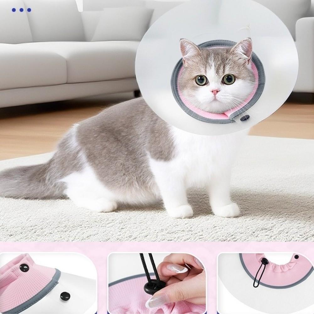 Breathable Pet Protective Collar Bite Resistant Transparent Anti-Bite Collar Adjustable Anti-Scratch Elizabethan Collar Training