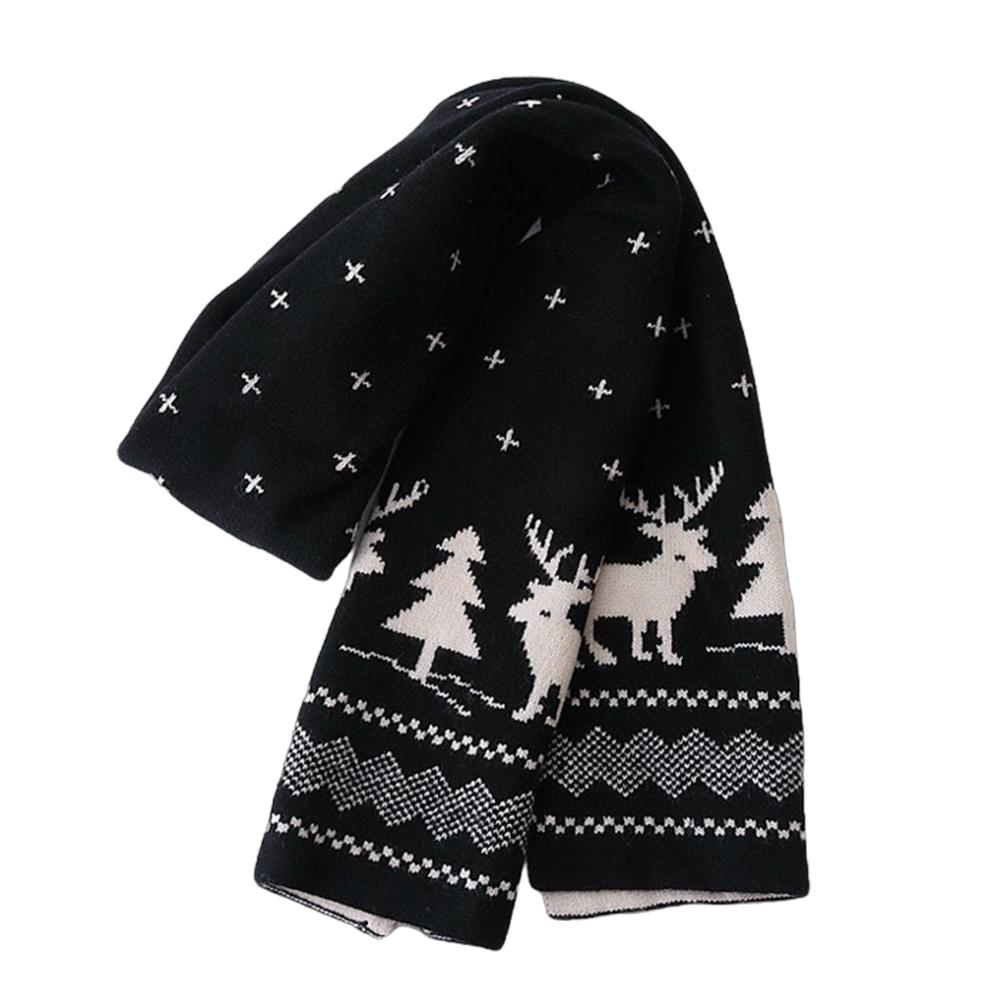 

Рождественский Теплый Мягкий Лось Двусторонний Вязаный Шарф Унисекс Зимний Утеплитель для Шеи Шарф Красный Длинный Шарф для Мужчин Женщин Праздничный Подарок One size чёрный