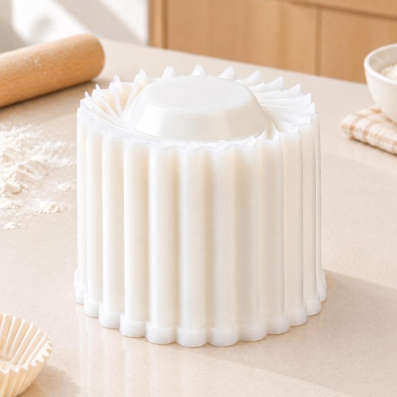 Detachable Plastic Mooncakes Press Molds, Double-Ended Pastry Shaper with Reversible Edges for Cookie, Candy, Mousse Dessert, and Pastries