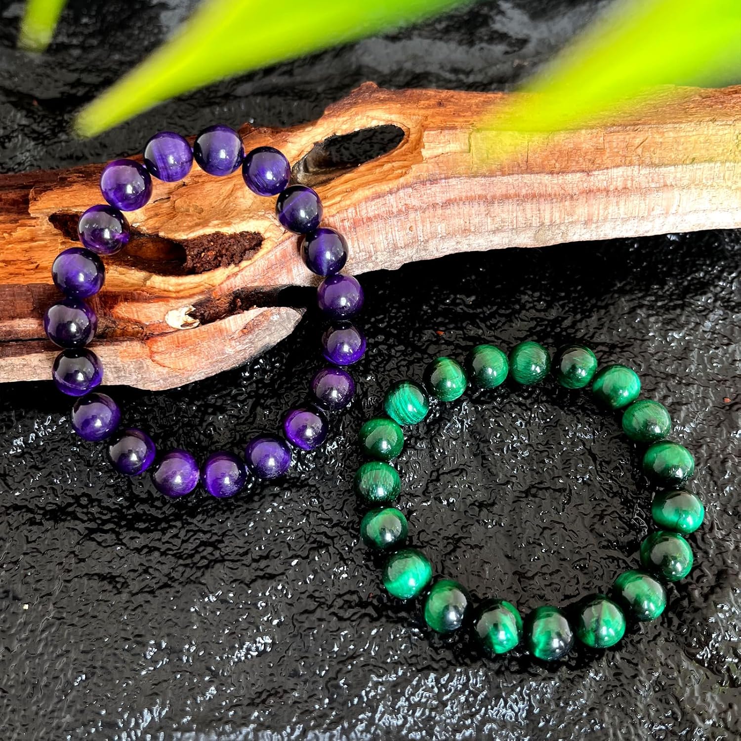 

Браслет из обсидиана и тигрового глаза с двойной энергией - эластичные бусины 10/12/13 мм для удачи и процветания, лечебные украшения унисекс, подарок для мамы/папы/сотрудника