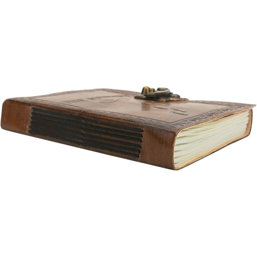 Vintage Travel Leather Journal Men Women Genuine Leather Sketchbook with Lock