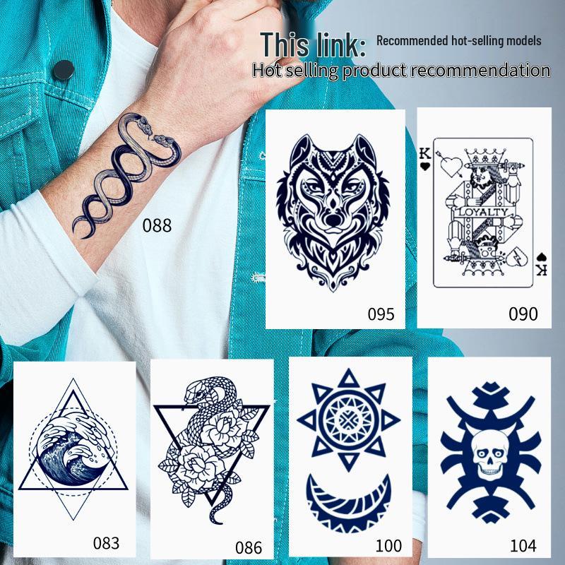 Juice-Based Semi-Permanent Non-Reflective Waterproof Herbal Tattoo Stickers - Sweat-Resistant, Personalized, Internet Celebrity Style