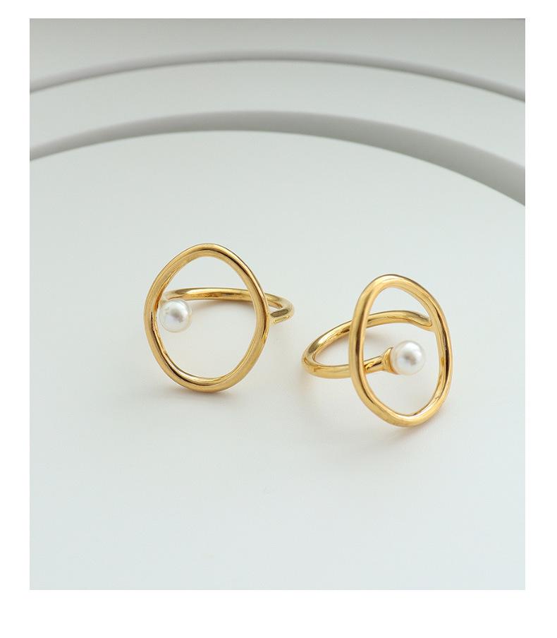 Modă Europeană & Americană Inel din Oțel Titan pentru Femei, Placat cu Aur de 18K, Păstrarea Culorii.