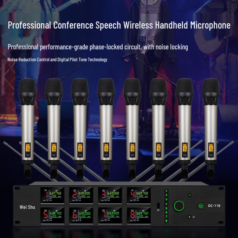Weishu DC-112 Professional Dual Wireless Microphone System (CN version)
