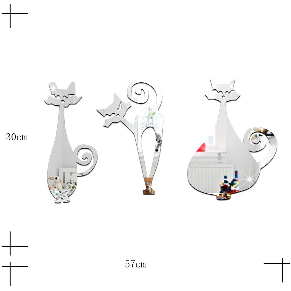 JM025-031 Drei Kätzchen 3D Glänzende Spiegelaufkleber