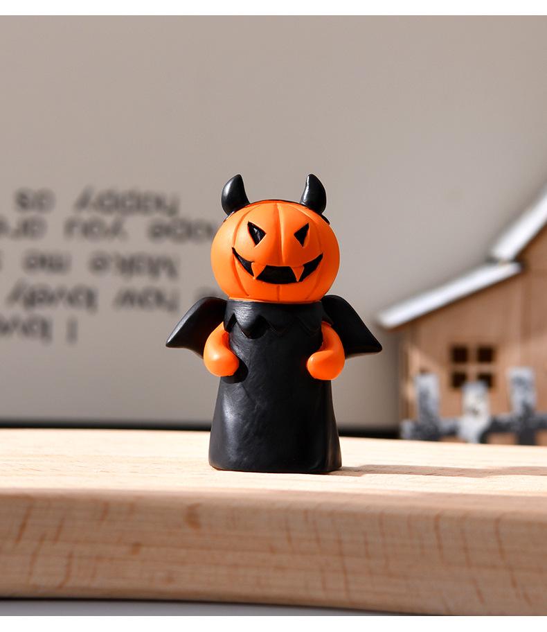 Cross-border Halloween Pumpkin Festival Decor: Ghost & Witch Resin Figurines
