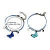 Alloy Butterfly Beaded Bracelet with Colorful Adjustable Handwoven Rope for Women Girls Kids Party Accessories