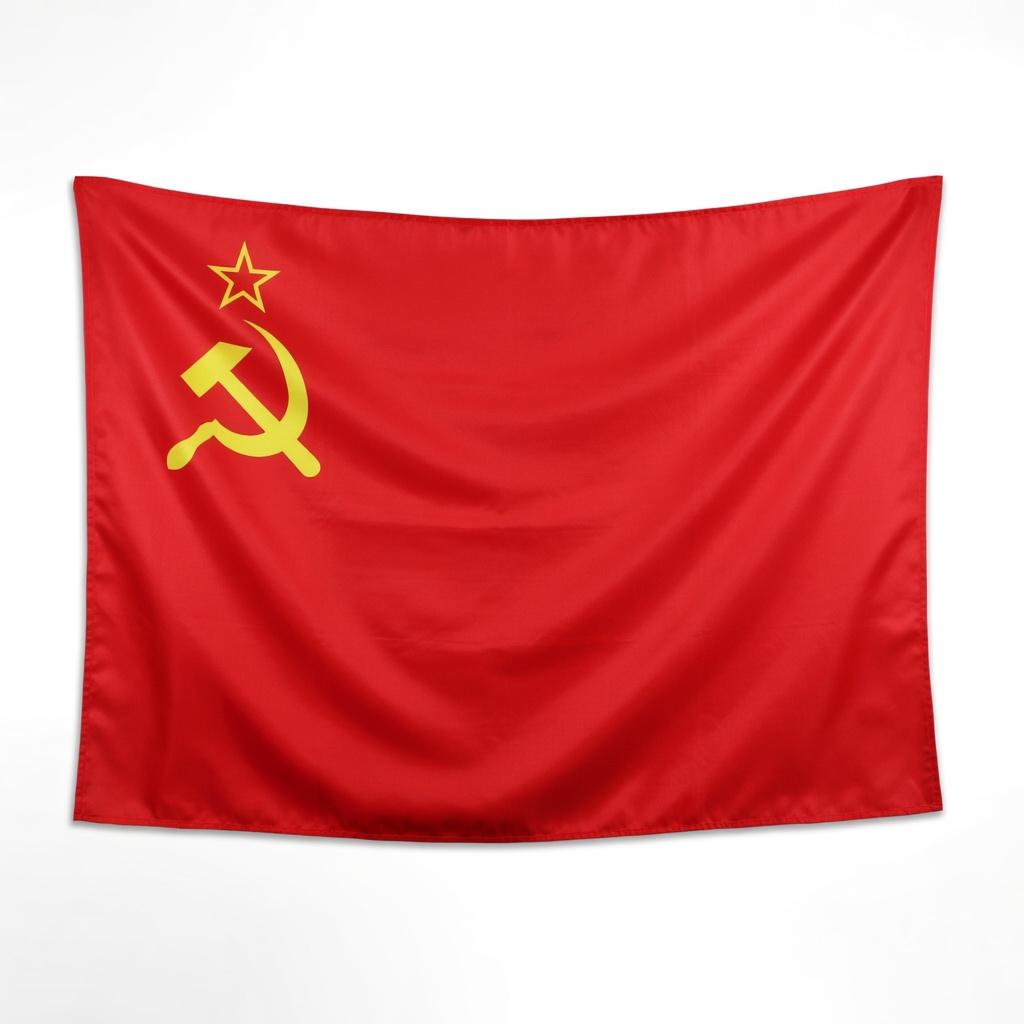 Tapiz de Bandera Roja Vintage Impresión Plana Estrella Dorada Martillo y Hoz Colgante de Pared para Amantes de la Historia Habitación de Estudiantes Dormitorio Oficina Decoración