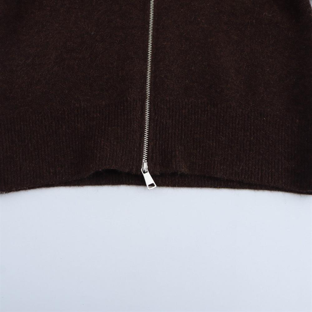 2025 Spring Women's Casual Hooded Knit Sweatshirt Jacket
