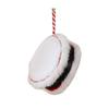 Christmas Drum Hanging Ornament for Tree Decoration Plush Fabric Texture Classic Red Green Colors