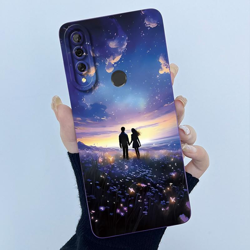 Case For Huawei Y9s Y9 Prime 2019 Simplicity flower Liquid Soft Silicone TPU Protective Back Cover For Huawei Y9 Prime 2019 Capa