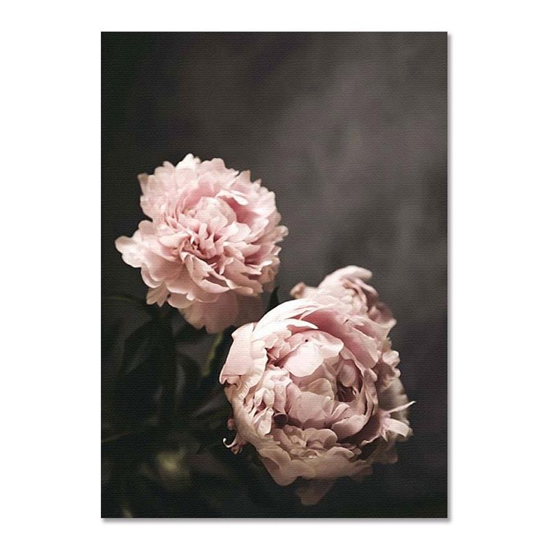 Pink Wall Art Peony Flowers Posters Pictures Quotes Bedroom Wall Decorative Prints Wall Painting for Living Room Decor Art