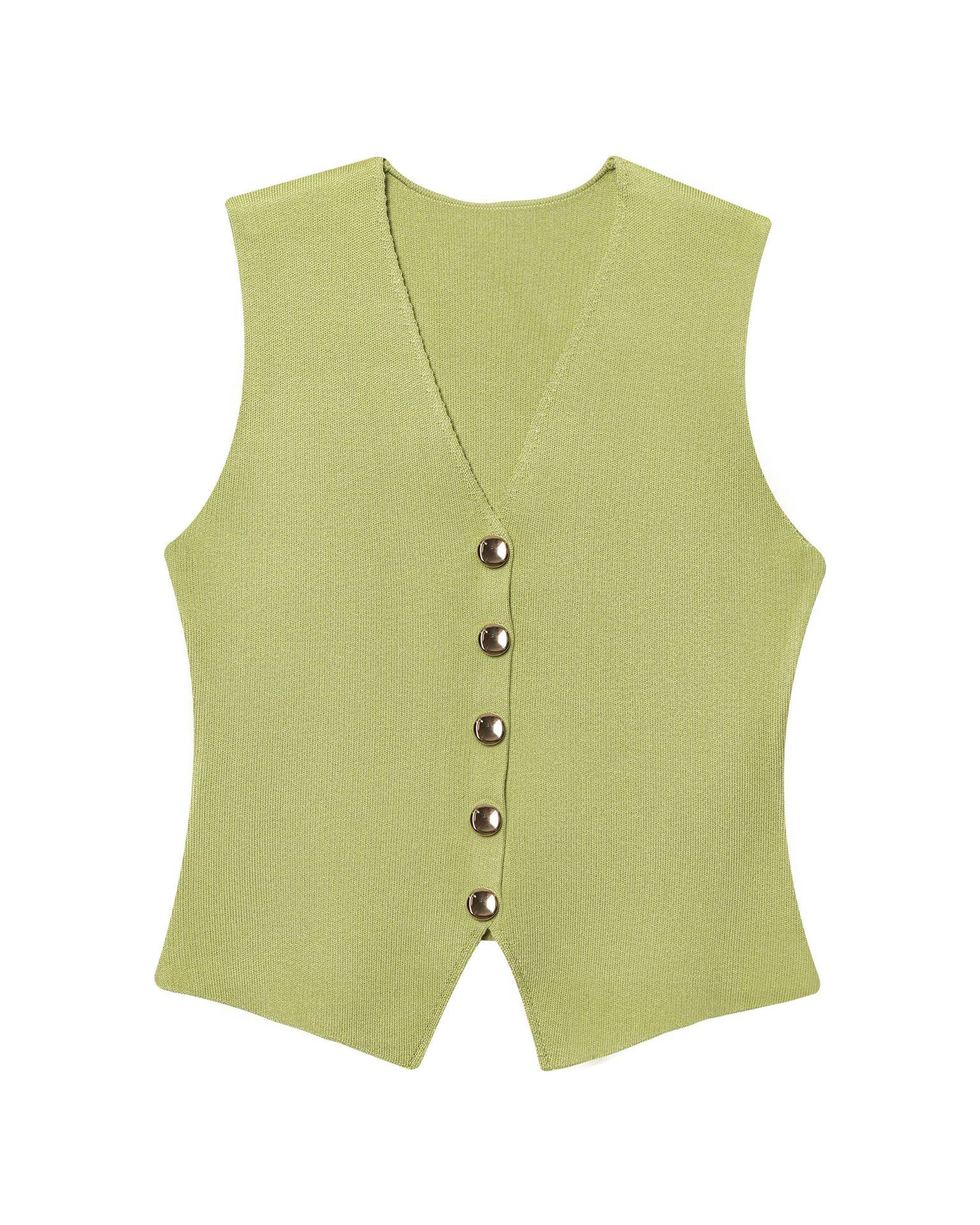 

European & American Women s Knit Vest + Pleated Patchwork Skirt Set - Trendy Fashion Item Large