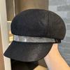 New Rhinestone Webbing Octagonal Hat Children's Spring and Summer Mesh Lace Breathable Duck Tongue Beret