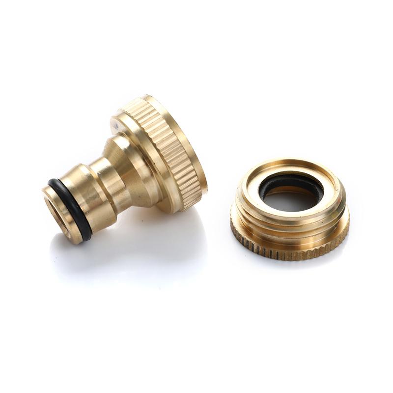 Venkovní konektor na kohoutek, mosazný adaptér 3/4" a 1/2", závitová redukce na hadici