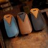 Leather Key Bag Is Suitable For Key Cover Folding Special Q3A3 Car Key Cover Crazy Horse Leather