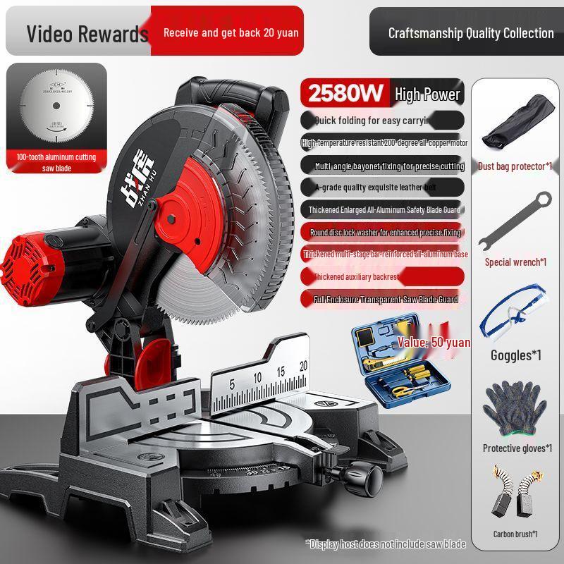 High-Precision 10" Aluminum Cutting Machine & 12" 45° Miter Saw for Wood Corners