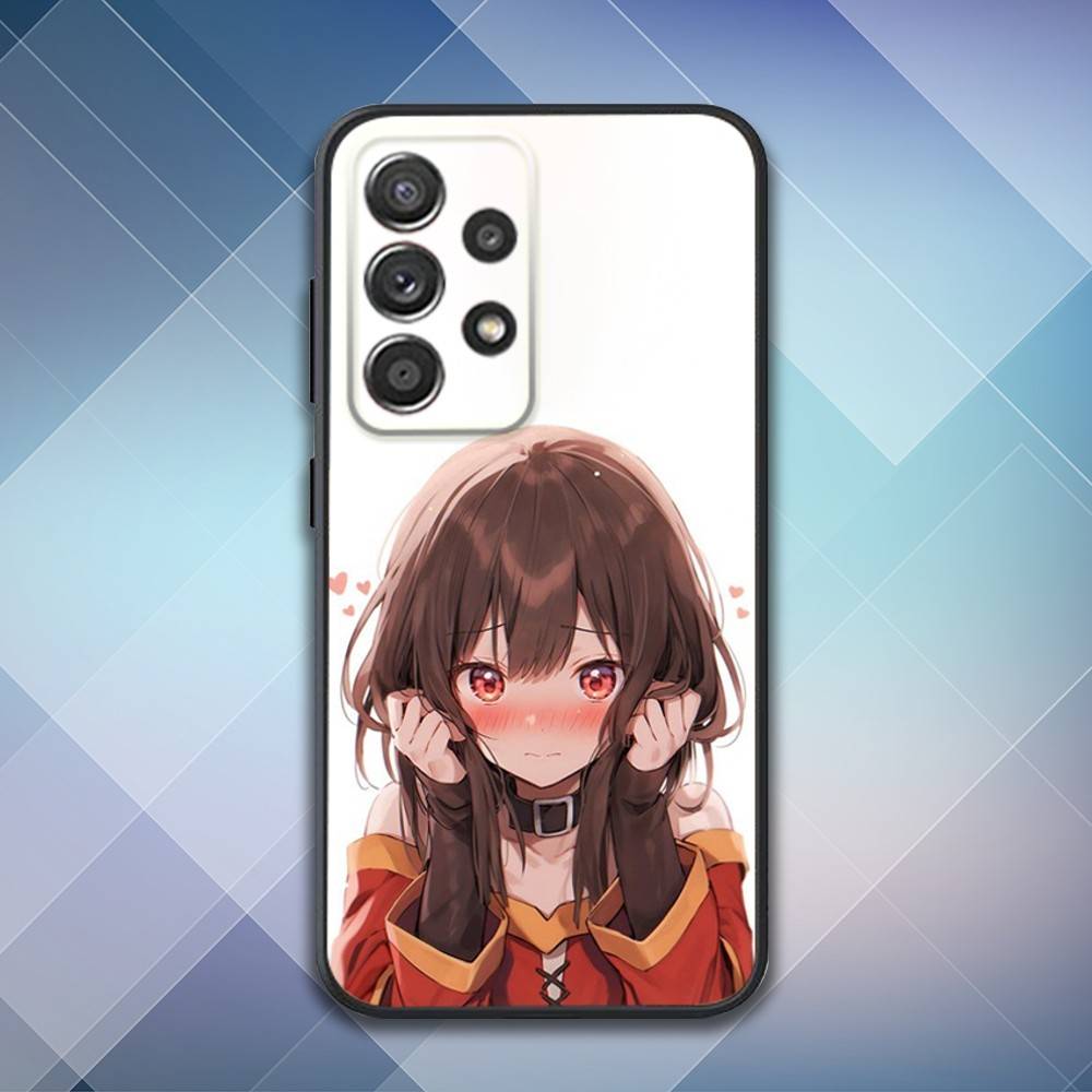 Megumin Anime K-KonoSubaS Phone Case For Samsung S25,S24,S21,S22,S23,S30,Ultra,S20,Plus,Fe,Lite,Note,10,9,5G Black Cover