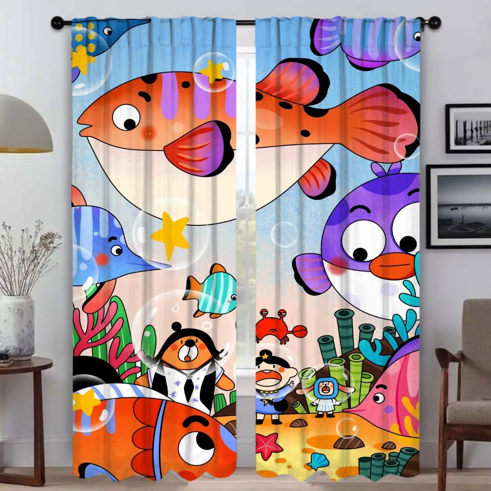 Nice Picture Curtains Child Room Partition Shades Tulle for Bedroom Blackout Curtain Halloween Decoration Home Interior Curtains