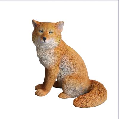JXK Tibetan Sand Fox Cat Figure Miniature Resin Desk Birthday Fully Assembled Statue, Fox, Model, Accessory, Ornament, Gift, Painted,