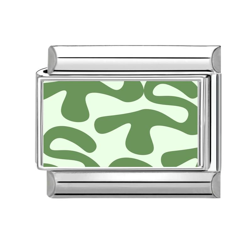 

Fashion Green Series Sunflower Star Butterfly Italian Charm Links Fit 9MM Stainless Steel Bracelet Women Men DIY Making Jewelry