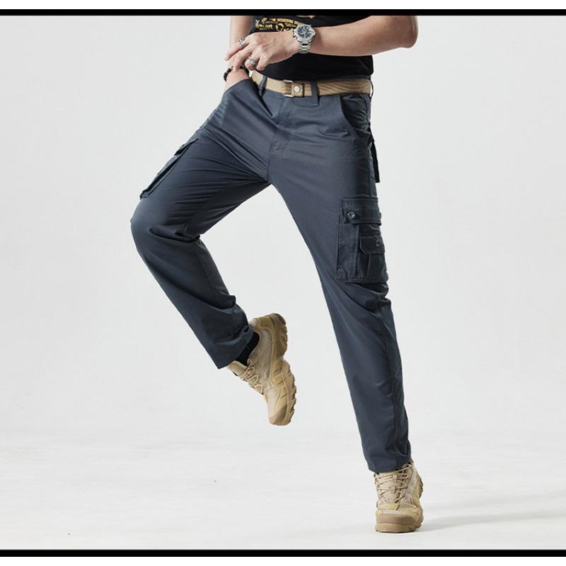 Men S Straight Leg Multi Pocket Casual Cargo Pants
