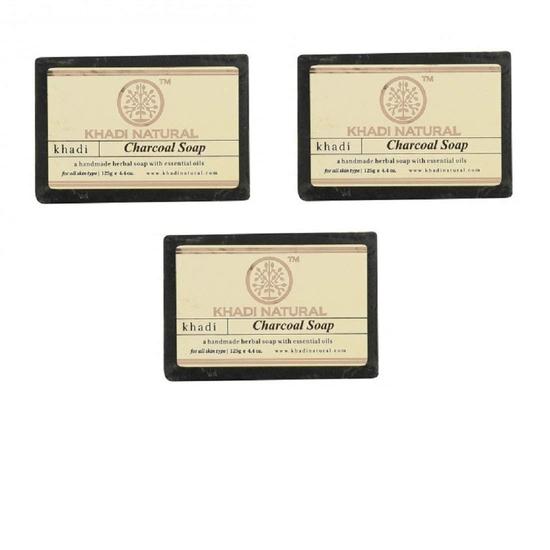 

Мыло Khadi Natural Herbal Natural Charcoal Soap | Глубоко очищает и выводит токсины | Уменьшает прыщи и черные точки | Укрепляет кожу | Упаковка из 3 шт. (125 г*3) (375 г)