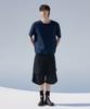 Dibeullu Tuck U-Neck Short Sleeve Navy