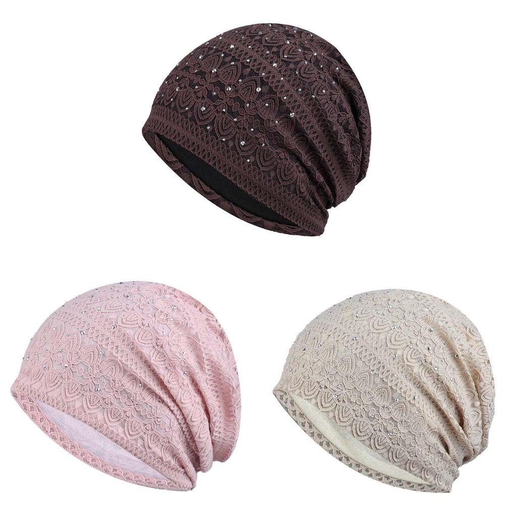 Womens Knit Hat With Lace Overlay Breathable Sun Protection For Spring And Summer Wear