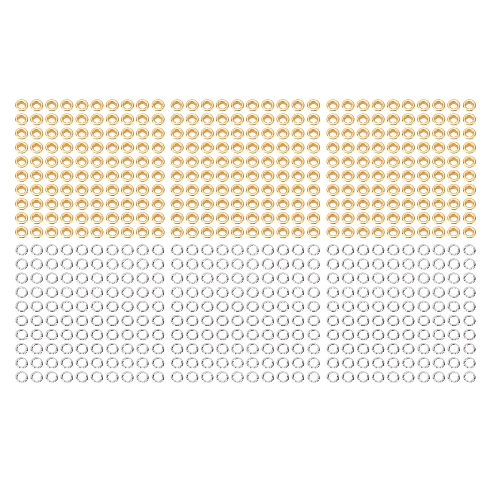 

300 Sets 6mm Eyelets 201 Stainless Steel Grommets Eyelets with Washers for Clothes Shoes Bags Belts Wallets Gold