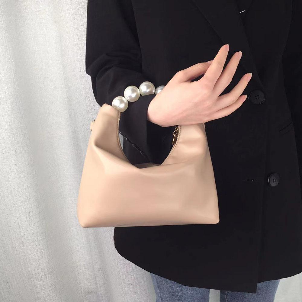 Small Pearl Handbag Women's Bag New Design High Grade Chain Crossbody Bag Small Fresh Dumpling Bag Mini-chain Slung Bag
