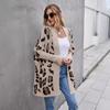 2025 Spring Women's Leopard Print Knitted Cardigan Sweater