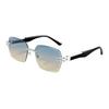 Men's and women's personalized frameless trimmed box sunglasses Internet celebrities trend versatile sunglasses UV protection