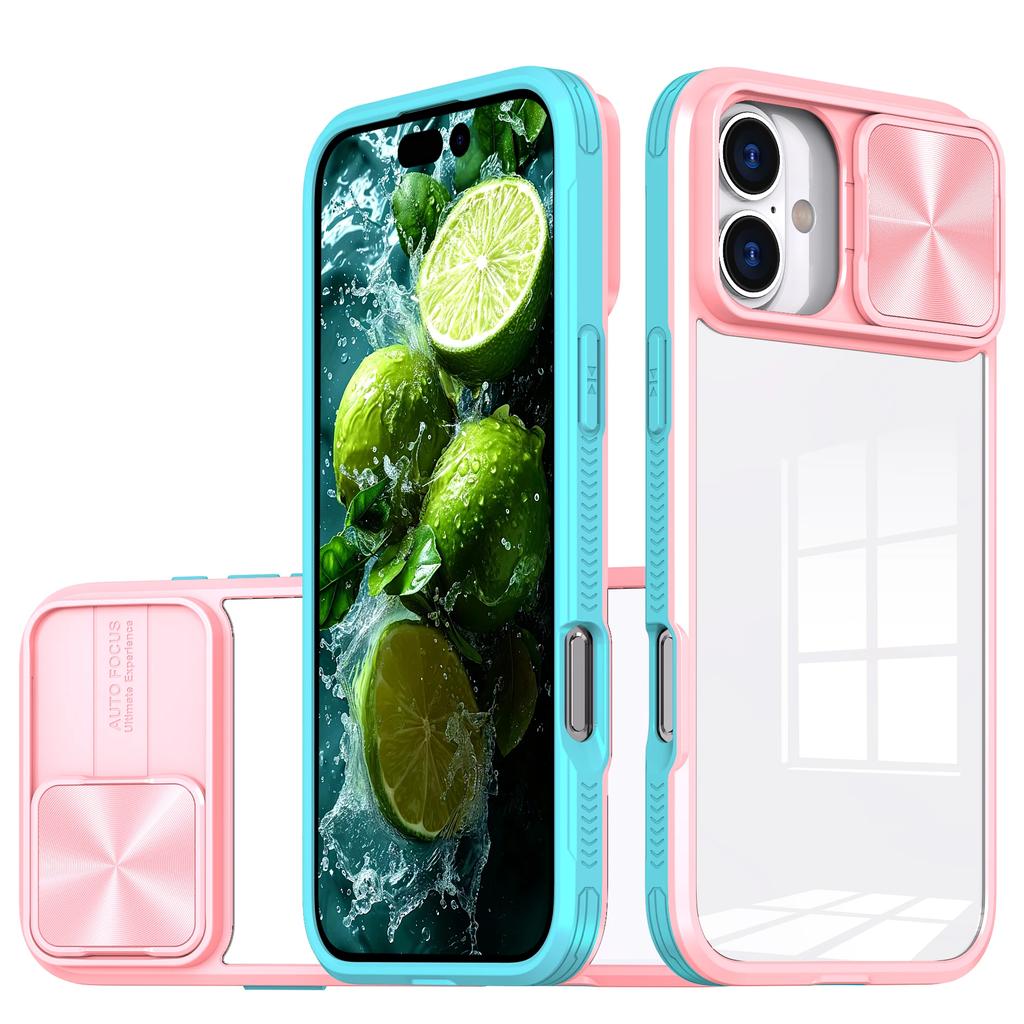 Luxury Crystal Clear Slide Camera Protection Case for IPhone 16 Pro Max 15 14 13 Plus Mini Acrylic Hard Transparent Back Cover