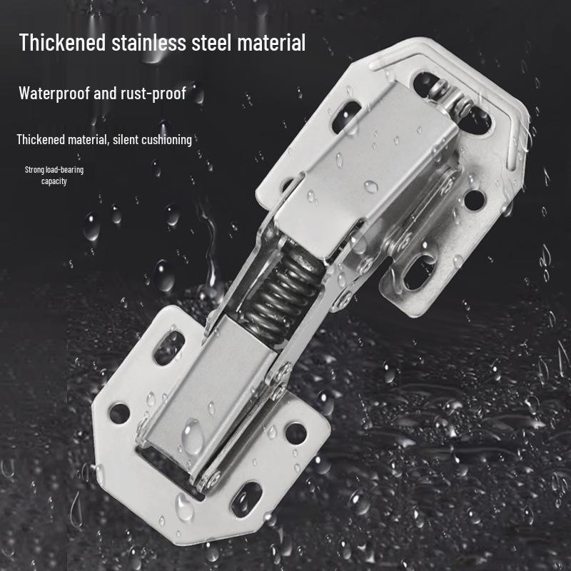 Stainless Steel Soft Close Frog Hinge, 3-4 Inch Thickened Bridge Type, No Slotting, for Cabinet Doors and Mahjong Tables