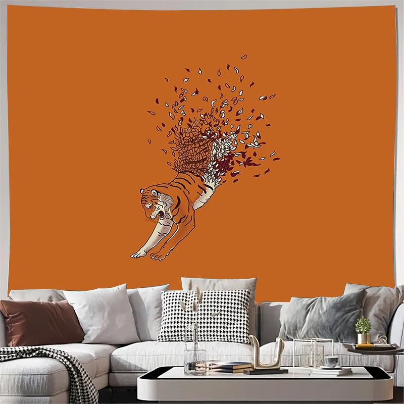 Tiger Wall Tapestry Nature Forest Animal Tapestry Home Decor Room Hanging Vintage Aesthetic Tapestry Bedroom Dorm Wall Art 74x94cm(29x37in)