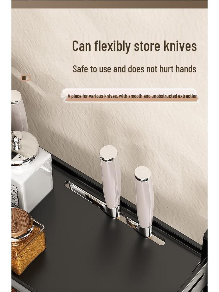 Multi-layer Kitchen Utensil Organizer: Knife Holder & Condiment Rack