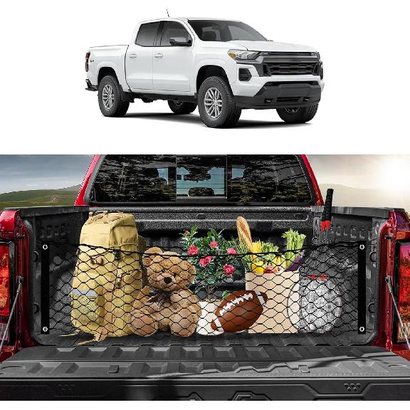 Сетчатый органайзер Karltys для кузова грузовика - для аксессуаров Chevy Colorado и GMC Canyon 2025-2026, сетка для кузова пикапа в стиле конверт , эластичная, сверхпрочная
