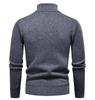 Men's Autumn-Winter Plus Velvet High Neck Sweater - Warm, Thick Knitwear for Middle-Aged Dads