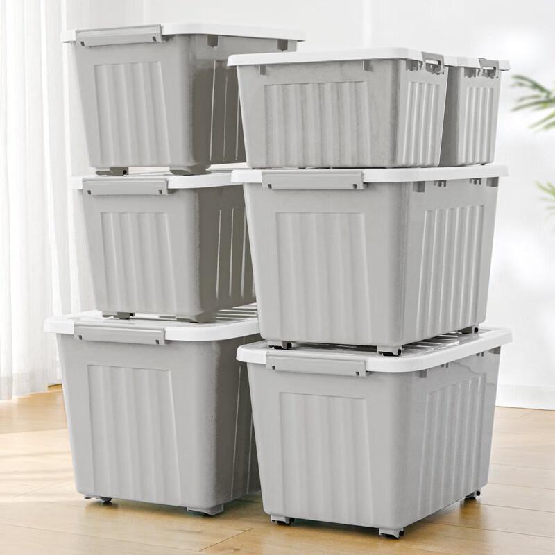 SPACEXPERT Extra Large Plastic Storage Box with Wheels